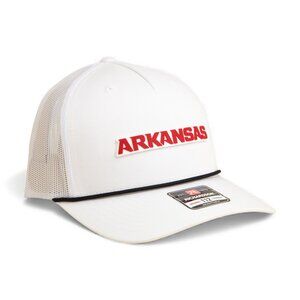 Arkansas Razorbacks ARKANSAS Red 3D Snapback Trucker Rope Hat- White/ Black